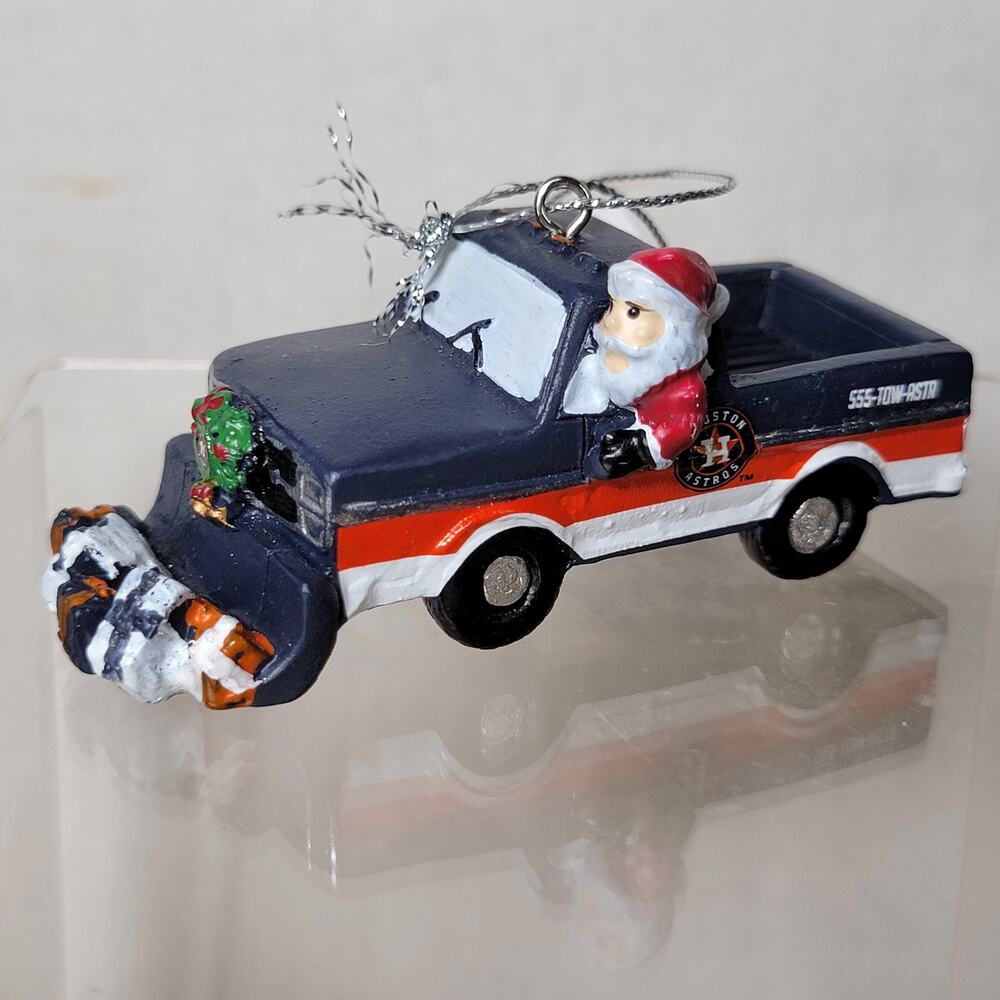 MLB Houston Astros Christmas Ornament Snow Plow Truck - NWT